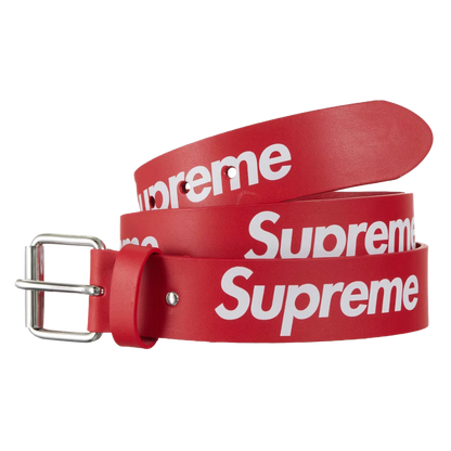 Supreme Repeat Leather Belt - Red