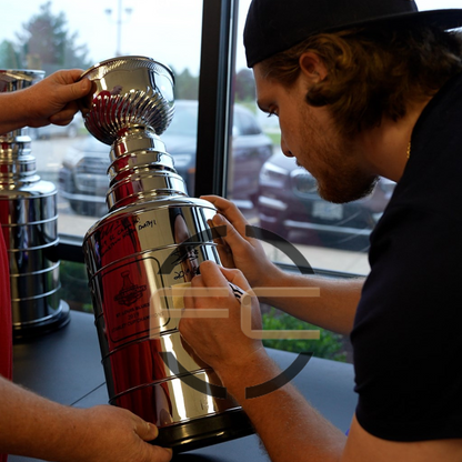 Robert Thomas St Louis Blues Autographed Stanley Cup 16X20 Photo: Blue Signature - Fan Cave COA