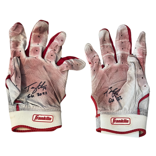 Tommy Edman St Louis Cardinals Autographed Game Used Batting Gloves w/ GU Inscription - JSA COA