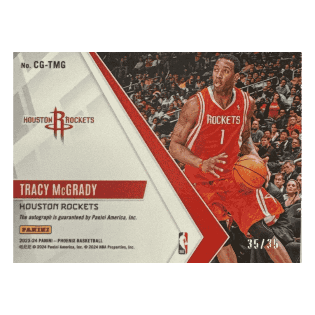 Tracy McGrady 2023-24 Panini Phoenix Calligraphy Parallel #D 35/35 Auto Card #CG-TMG