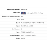 Tyrese Haliburton PSA 9 2020 Panini Donruss Red Laser D/98 #12