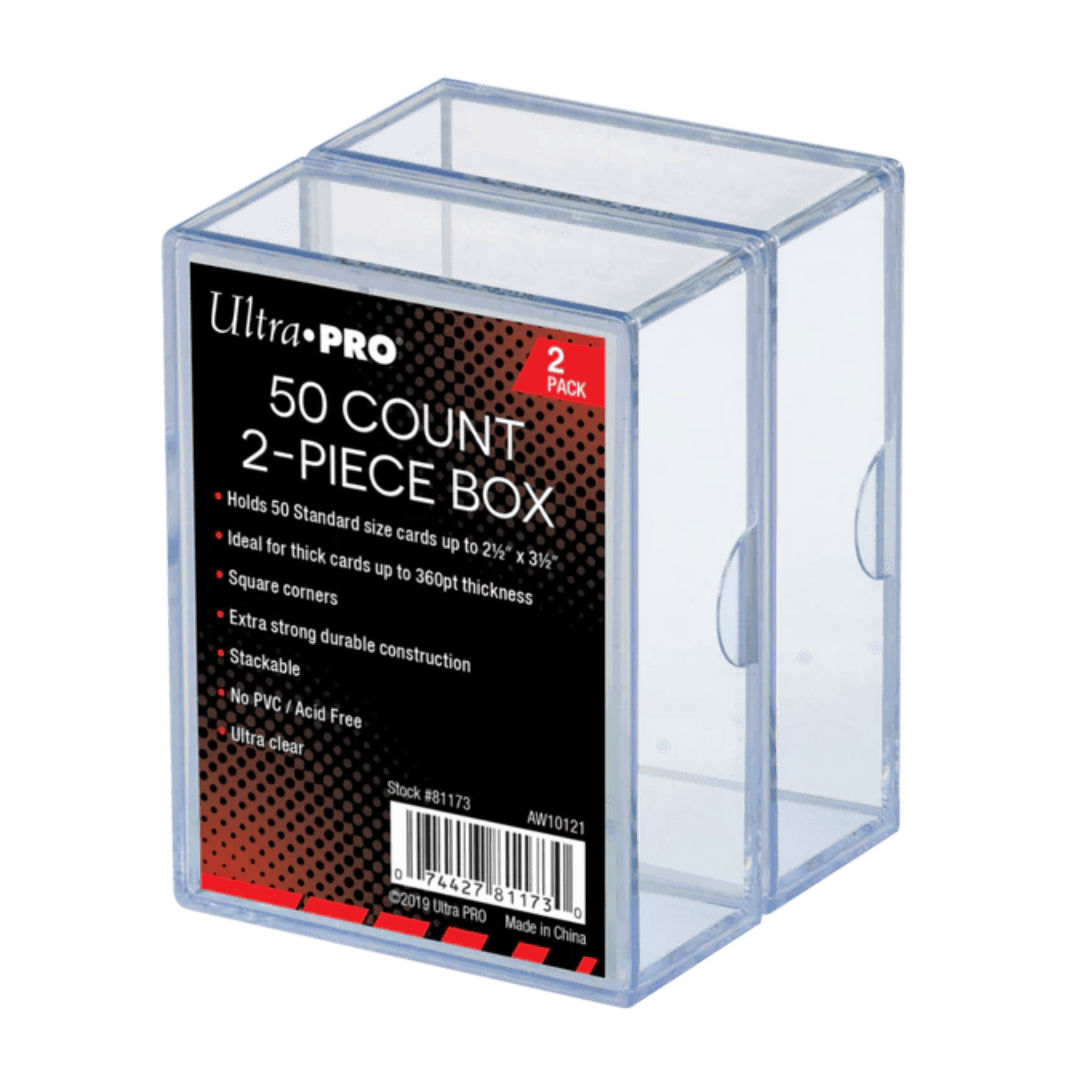 Ultra Pro 50 Count 2-Piece Clear Card Storage Box - 2 Pack