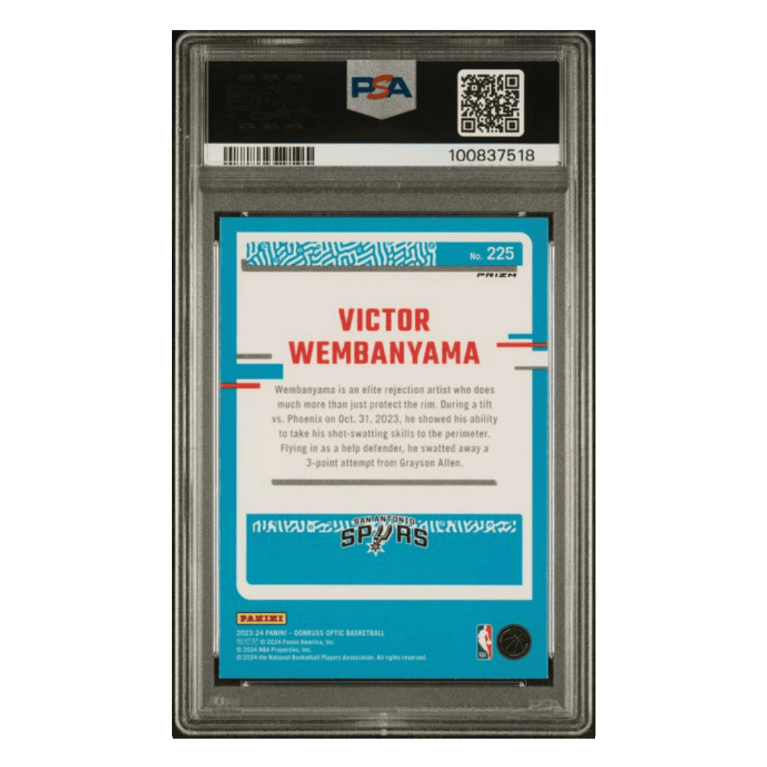 Victor Wembanyama PSA 10 2023 Panini Donruss Optic Holo Rated Rookie Card #225