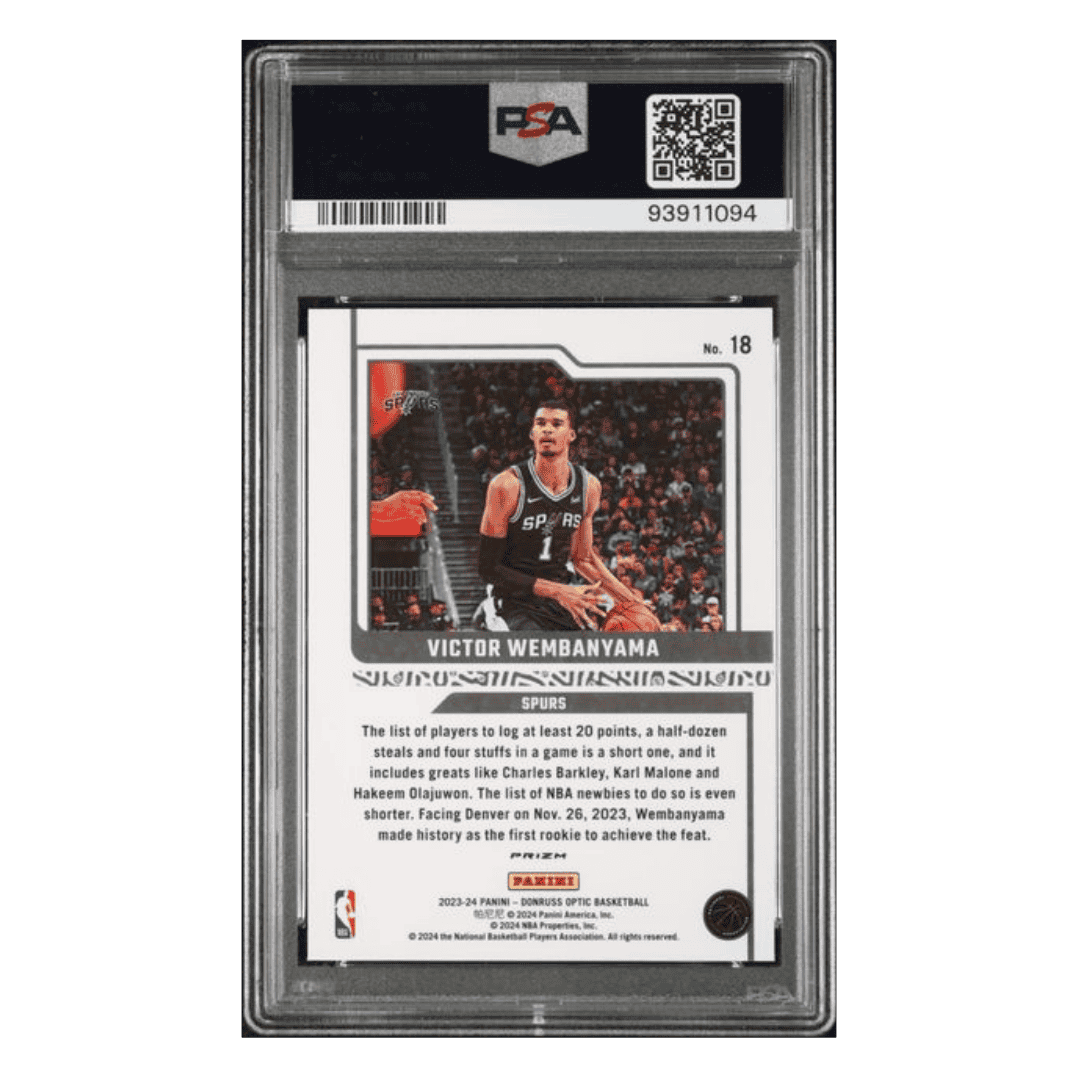 Victor Wembanyama PSA 9 2023 Panini Donruss Optic Elite Dominators-Holo Rookie RC Card #18