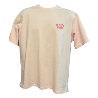 White Fox With Love Always Oversized Tee - Baby Pink