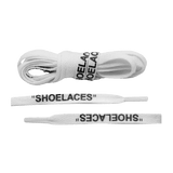 Fan Cave Standard Shoelaces - White with Black Text