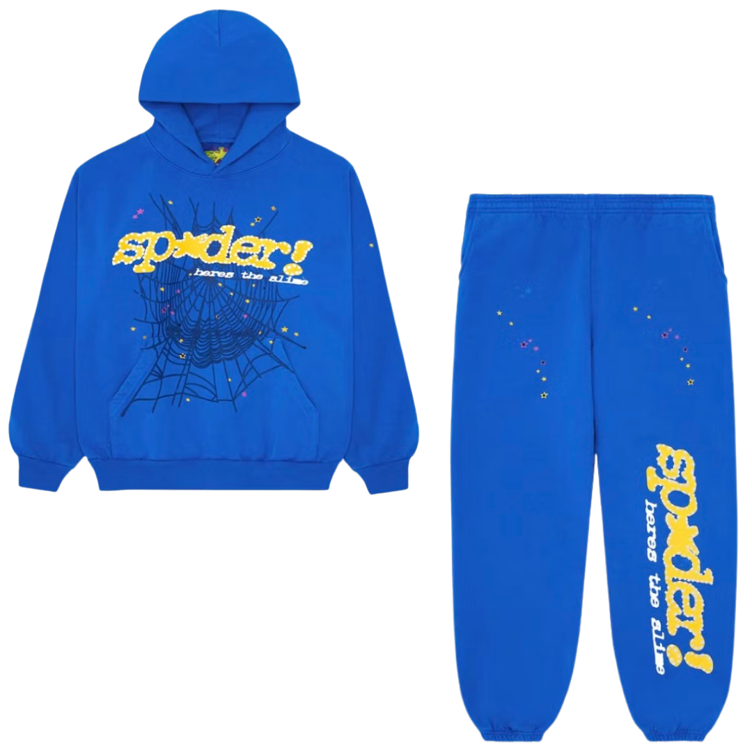 Sp5der TC Hoodie & Sweatpant Full Set- Blue