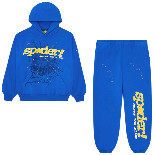 Sp5der TC Hoodie & Sweatpant Full Set- Blue